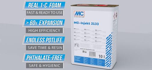 The single-component injection resin MC Injekt 2133 is a reliable product that requires no mixing or extensive preparation, enabling it to be used both easily and instantly.