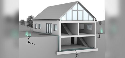 MC-Proof eco, the fast-hardening, highly flexible and bitumen-free reactive sealant from MC-Bauchemie, is radon-tight. It is suitable for sealing cellars, basements and rooms in contact with the ground so as to prevent damp and water ingress as well as radon permeation. 